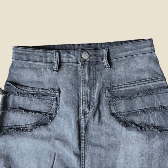 Dark Washed Denim Midi Skirt - Picture 5 of 5